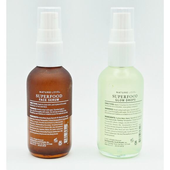 Nature Love- Super Glow Energizing Face Serum + Super Food Smoothing Glow Drops - Picture 2 of 2